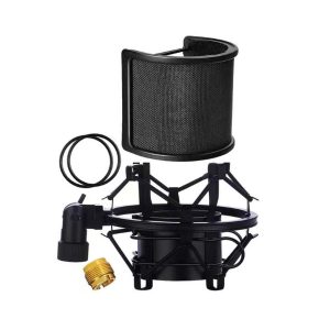 U-shaped double-layer anti-pop net, professional recording studio, sound insulation cover, USB podcast, cross-border live broadcast computer, snowman microphone accessories