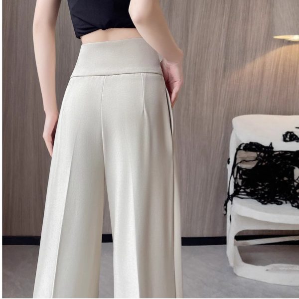 2025 spring/summer new irregular suit pants women's high-waisted wide-leg pants straight-leg casual loose floor-length trousers - Image 4