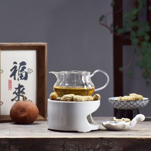 Coffee heating glass pot openwork base restaurant candle heating flower tea insulated tea set ceramic tea warming stove