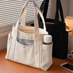 Large-capacity tote canvas bag to go to work, high-value commuting, versatile, student book, shoulder bag, handy
