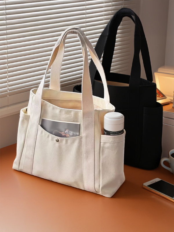 Large-capacity tote canvas bag to go to work, high-value commuting, versatile, student book, shoulder bag, handy