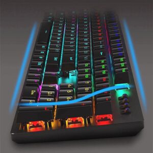 Compatible with HP GK100F True Mechanical Keyboard for Gaming Gaming Blue Switch Colorful Mixed Light USB Wired Keyboard