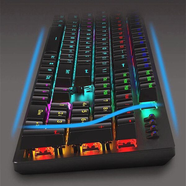 Compatible with HP GK100F True Mechanical Keyboard for Gaming Gaming Blue Switch Colorful Mixed Light USB Wired Keyboard - Image 4