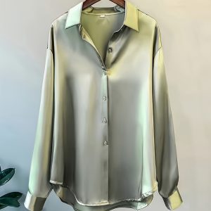 Elegant Office Blouse Autumn Long Sleeve Button cross-border
