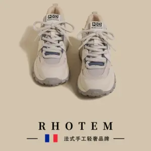 RHOTEM Platform Soled Forrest Gump Shoes Women's Spring 2025 New Vintage Mesh Stitching Heightened Casual Sports Daddy Shoes