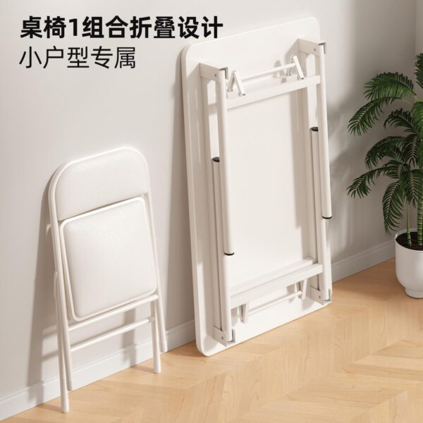 Foldable Simple Computer Desk and Chair Set Small Bedroom Home Student Desk Writing Desk Desk Rectangular Desk - Image 2