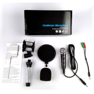 Condenser microphone plug and play home studio microphone recording mobile computer podcast mini desktop