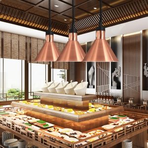 Food insulation lamp, catering hanging food heating lamp, cafeteria barbecue lamp, supermarket dry goods telescopic insulation lamp