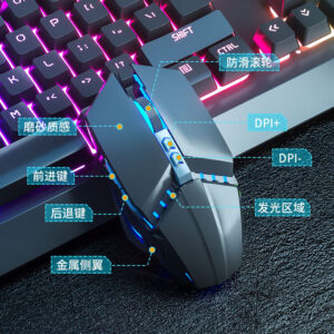 Wired luminous keyboard, mouse, headset set, electric machine, feel, desktop computer, notebook, punk keycaps