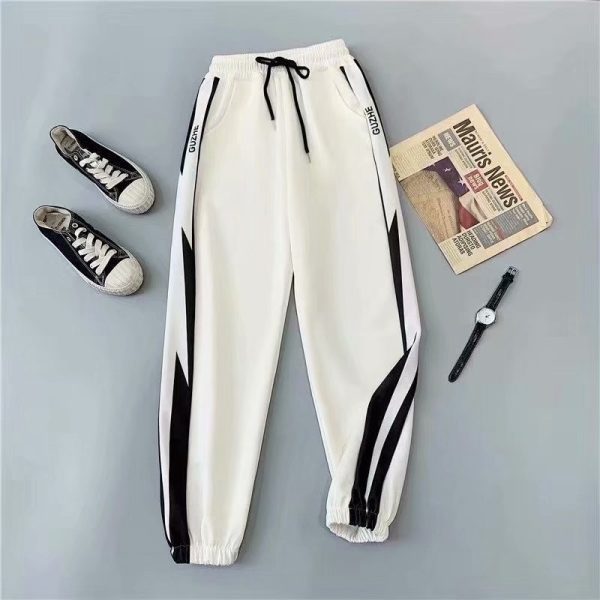 Sweatpants women's spring and autumn thin young students Korean version of Harajuku style loose slimming leggings slacks - Image 3