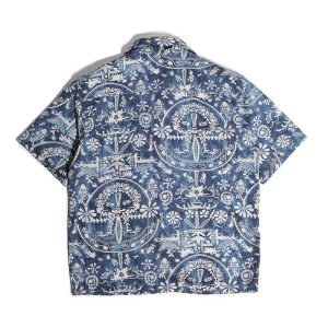 Vintage Cuban Collar Men's Shirt Men's and Women's Loose Hong Kong Flavor American Retro Couple Thai Hong Kong Style Short Sleeve Shirt