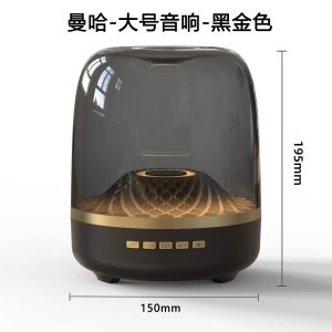 Large black gold glazed audio subwoofer, wireless bluetooth small speaker, outdoor audio, card smart speaker