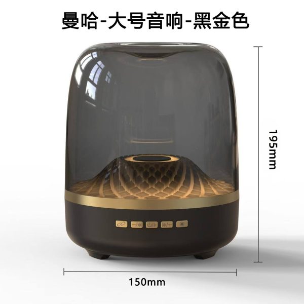 Large black gold glazed audio subwoofer, wireless bluetooth small speaker, outdoor audio, card smart speaker - Image 5