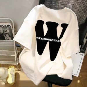American retro short sleeve T-shirt women's summer ins, trendy and versatile, loose large size niche design sense letter print top