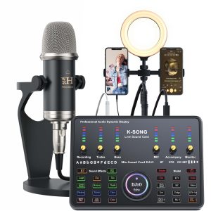 Cross-border Podcast Equipment Set Audio Interface with Cardioid Design BM800 Microphone is suitable for game streaming
