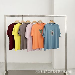 2025 new plus-size women's top short-sleeved T-shirt Korean version women's crew neck base shirt street stall wholesale live broadcast