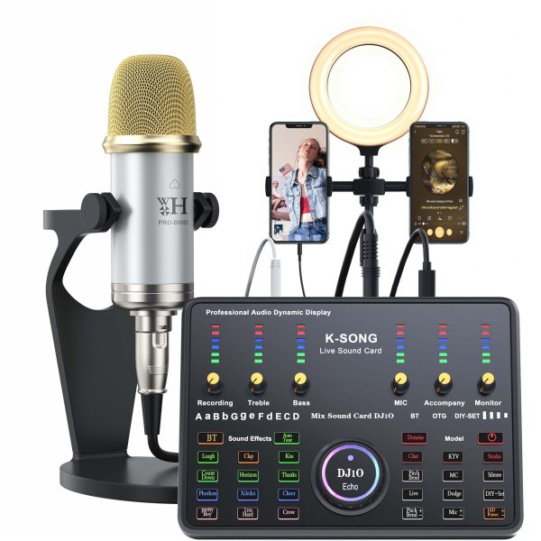 Cross-border Podcast Equipment Set Audio Interface with Cardioid Design BM800 Microphone is suitable for game streaming - Image 3
