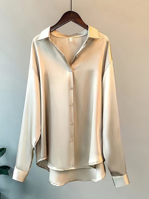 Elegant Office Lady Blouses Autumn Winter Long Sleeve Cross Border - Image 3