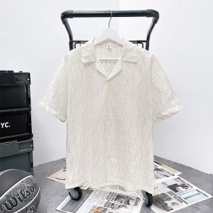 Cuban collar design niche vintage short-sleeved floral shirt male couple vintage retro loose beach shirt