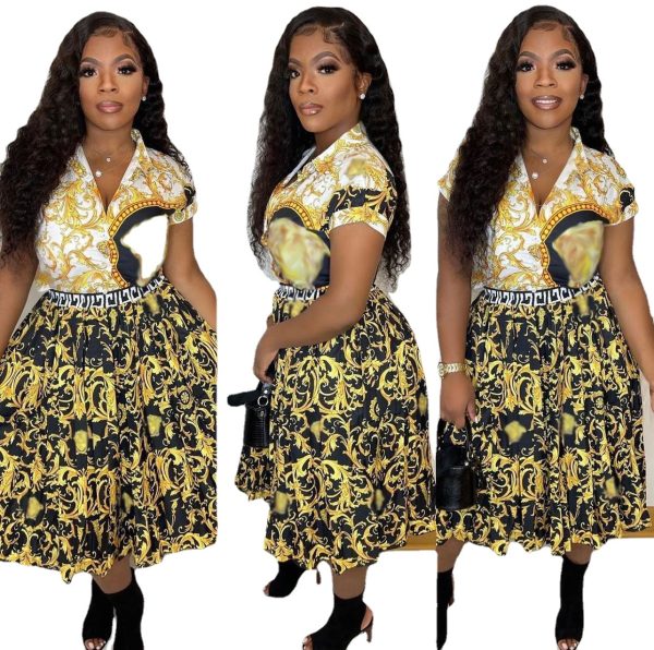 Cross-border European and American fashion casual suits office professional wear digital positioning contrast print dresses for women - Image 5