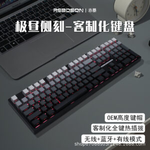 Red Storm HW108 Polar Day Side Engraved Mechanical Keyboard Three-mode Wireless Bluetooth RGB Customized Game Office Macro