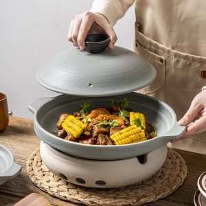 Chinese insulated soup plate, candle, open flame heating, Hunan cuisine beef stir-fry plate, dry pot, open stove, special hotel restaurant commercial