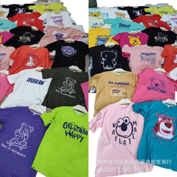 Summer plus size short-sleeved T-shirt women's clothing wholesale 1-5 yuan clothing source 1688 street stall running volume cheap new products - Image 5