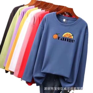 9.9 Free shipping one piece dropshipping autumn plus-size women's T-shirt long sleeve factory direct delivery foreign trade 1-5 yuan stall source