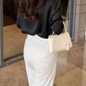 Elegant Office Lady Blouses Autumn Winter Long Sleeve Cross Border