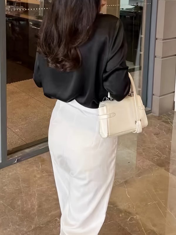 Elegant Office Lady Blouses Autumn Winter Long Sleeve Cross Border - Image 5