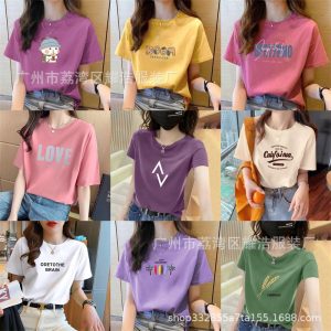 1 yuan free shipping women's clothing wholesale 9.9 a drop shipping short-sleeved T-shirt women's 2025 summer hot plus-size clothes