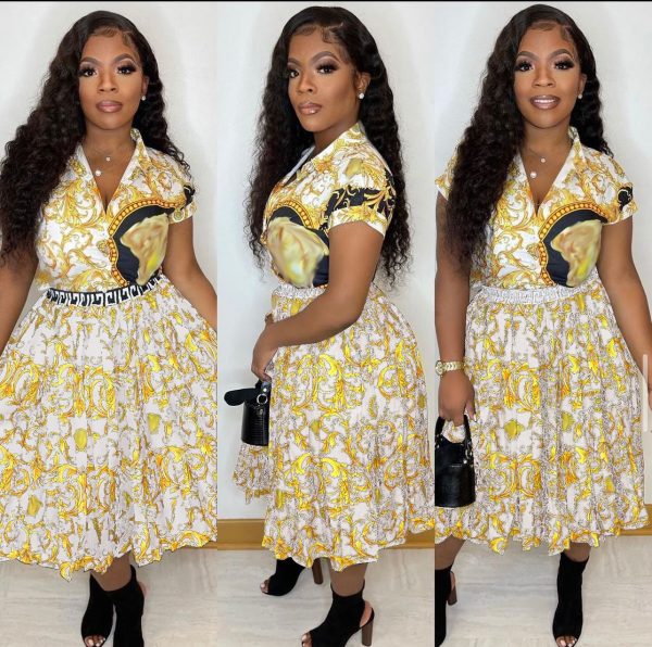 Cross-border European and American fashion casual suits office professional wear digital positioning contrast print dresses for women - Image 3