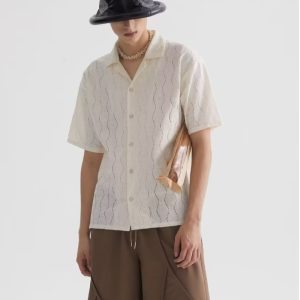 Cuban collar design niche vintage short-sleeved floral shirt male couple vintage retro loose beach shirt