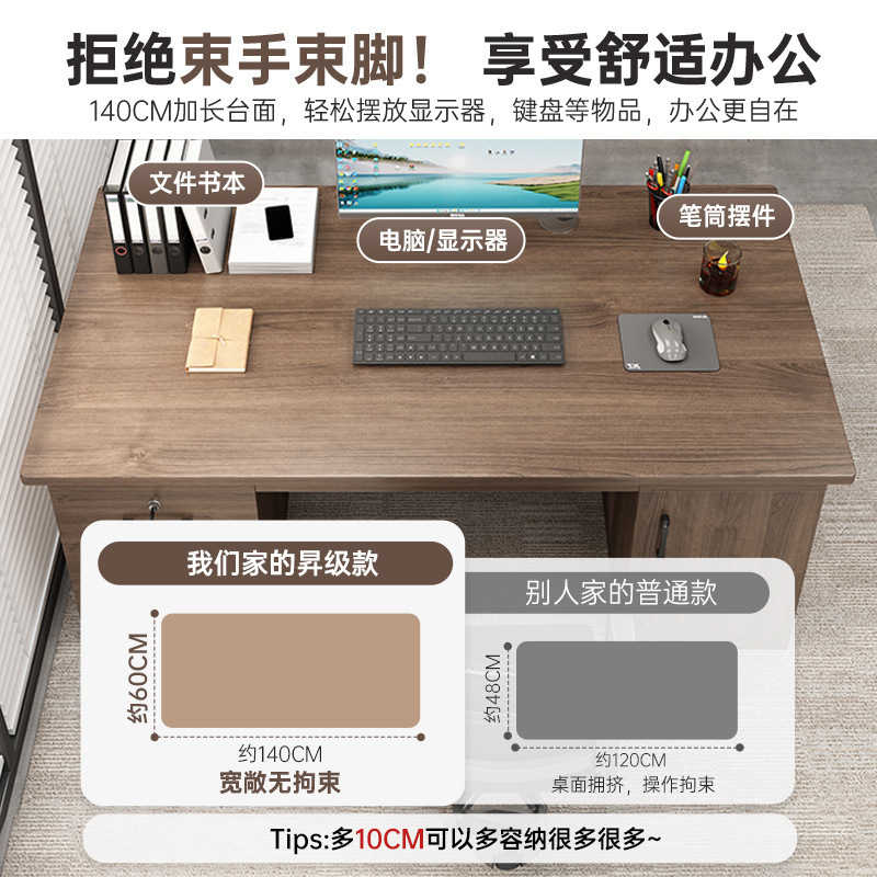 Office Desk, Home Computer, Desktop, Desk with Drawers, Desk Executive's Desk, Simple Modern Office, Staff Desk and Chair - Image 3