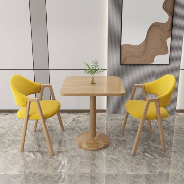 Balcony casual small square table office reception reception table negotiation table and chair combination simple coffee milk tea shop dining table - Image 2