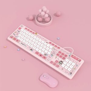 Silent keyboard for girls office chocolate high value cute notebook wired keyboard wireless typing customization