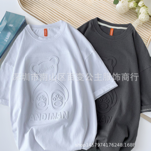 Summer new 3D laser steel stamped T-shirt women's loose large size hot diamond print short sleeve live broadcast exclusive supply