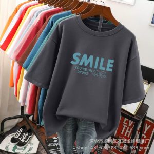 Women's clothing stall source Summer new Korean version of the short sleeve t-shirt women's plus size print fashion loose body shirt top