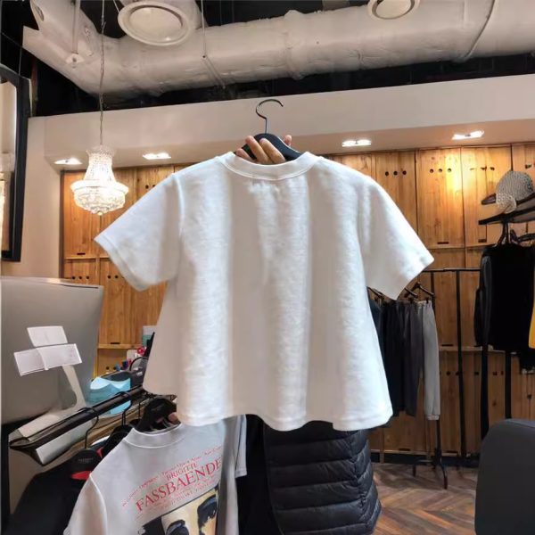 Short Sleeve T-Shirt Women's Summer 2025 New Short Loose White Cartoon Print Student Top Plus Size Women's Fashion Trend - Image 4