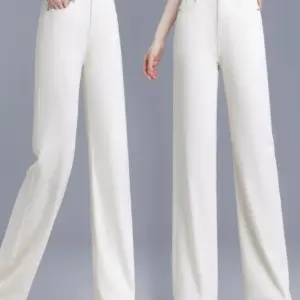 Morandi Grey Straight Jeans Women's Spring/Summer 2025 New Drap Loose Cropped Wide-Leg Pants Casual Pants