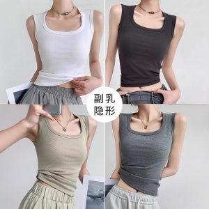 2025 summer cotton suspender wear to cover the pair of breasts ins-style racerman vest versatile undershirt female Internet celebrity with the same style