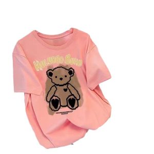 2024 Summer New Korean Size Women's Short Sleeve T-Shirt Women's Loose Versatile Half Sleeve 1688 Street Stall Clothes