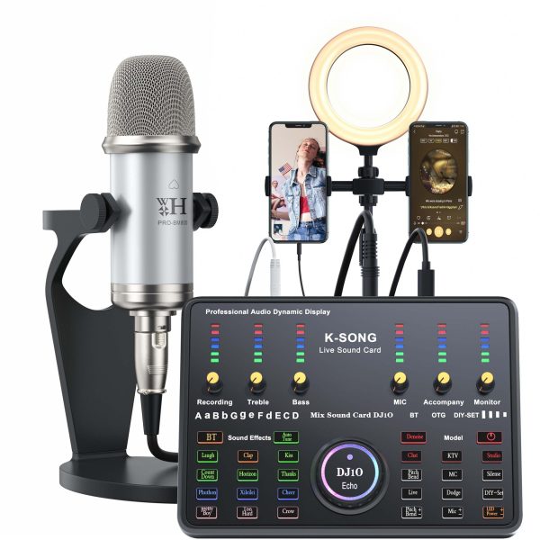 Cross-border Podcast Equipment Set Audio Interface with Cardioid Design BM800 Microphone is suitable for game streaming - Image 2