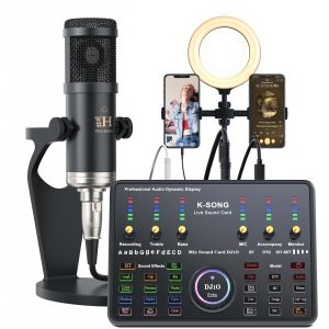 Cross-border Podcast Equipment Set Audio Interface with Cardioid Design BM800 Microphone is suitable for game streaming