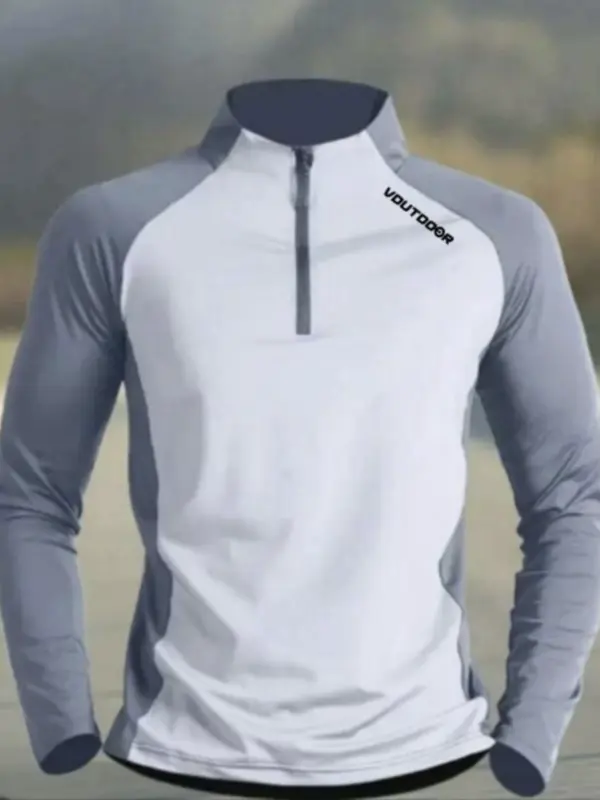 Outdoor city quick-drying clothes men's fitness sports long sleeves breathable stretch base training running casual coach top - Image 4