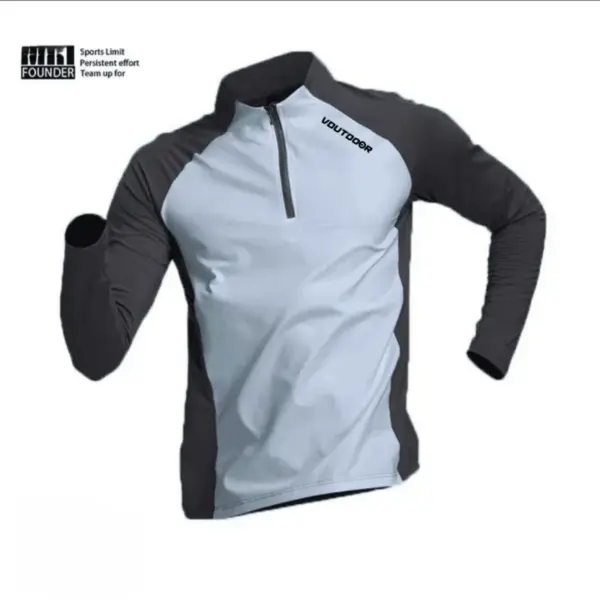 Outdoor city quick-drying clothes men's fitness sports long sleeves breathable stretch base training running casual coach top - Image 3