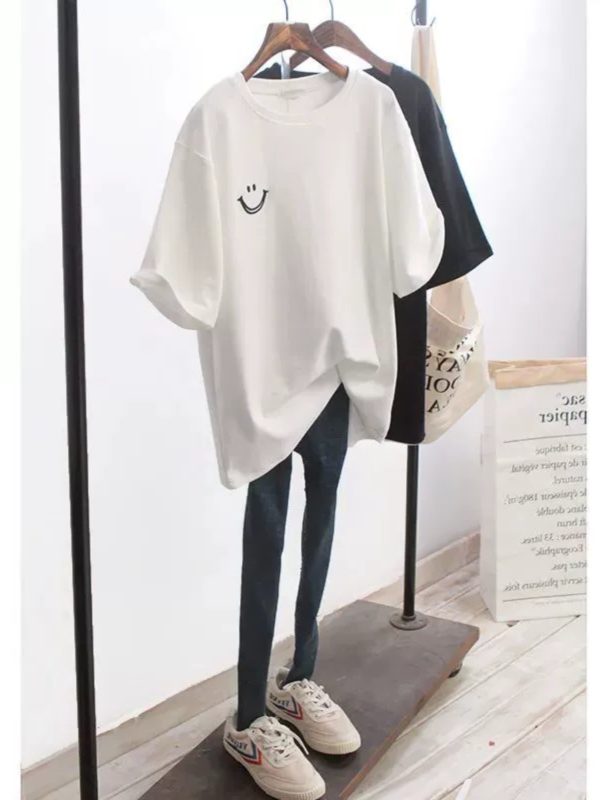 Loose oversized pullover top T-shirt Women's loose plus size pullover top T-shirt