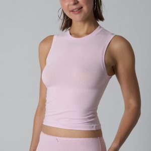 SHEER COTTON TANK Cotton Ammonia Breathable Crop Vest Sleeveless Solid Color Slim Pullover Crop Top for Women
