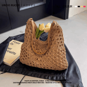 URCIO RUCKY Brand Straw Bag Bag Women's 2025 New Large Capacity Versatile Summer Resort Tote Bag