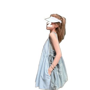 Korean sweet blue striped camisole women's summer wear seaside vibes with a sweet and spicy sexy sleeveless top